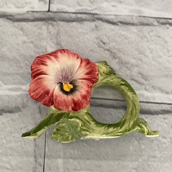 Vintage FF ceramic porcelain napkins rings set of 4 - Picture 8 of 11